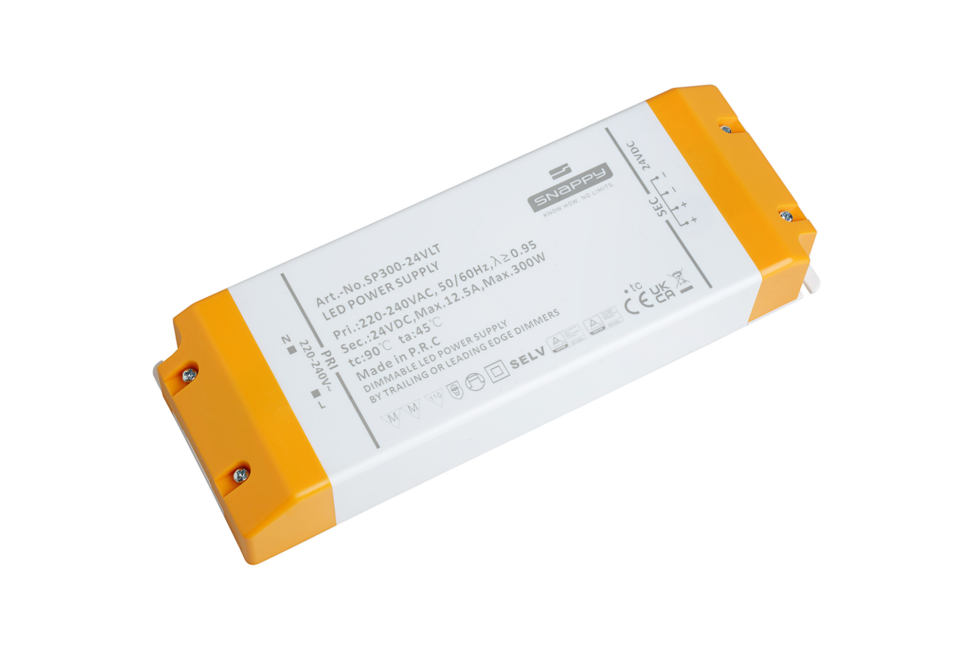 SP300-24VLT  300W Constant Voltage Triac-Dimmable LED Driver 24VDC  6- 12.5A  IP20.